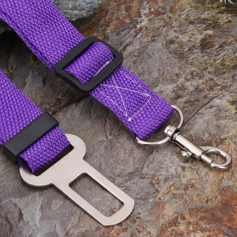 Car Pet Dog Seat Belt Puppy Safety Seatbelt Dog Harness Lead Clip (Purple)