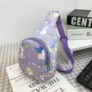 Children Cute Cartoon Print Nylon Chest Bags Mini Crossbody Bags (Purple)