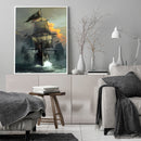 Hand Painted on Canvas DIY Sea Ship Oil Paint By Numbers Drawing Kit Ornaments