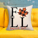 Throw Pillow Covers - 4-Piece Pumpkin Maple Leaf Plaid Print Zipper Pillowcase