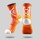 Men Compression Football Socks Sports Baseball Soccer Tennis Socks (Orange)