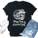 Independence Day Women Sunflower Tea T-Shirt (Black XL)
