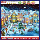Frameless Painting By Number Christmas Snow Scene DIY Handmade Drawing On C