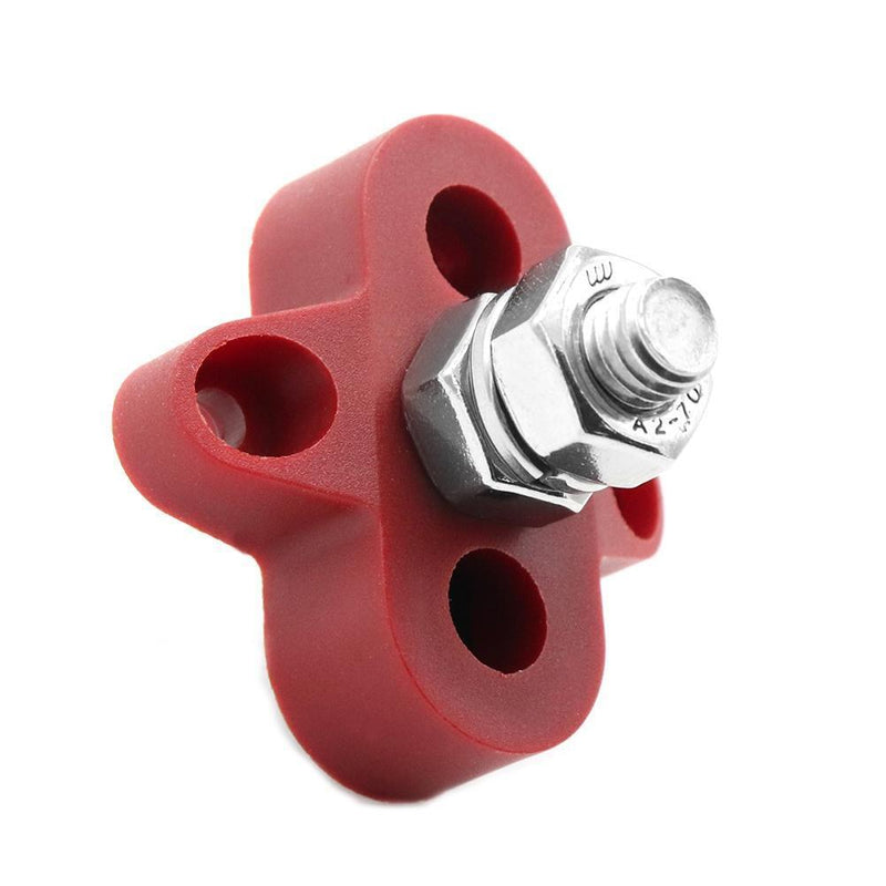 Bus Bar Power Terminal Block Heavy Duty M8 Power Distribution Stud (Red) Newly