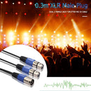 30cm 3-Pin XLR Male to Dual XLR Female Audio Microphone Cable Adapter Wire