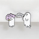 Cartoon Dripping Oil Clothes Lapel Pin White Ghost Enamel Pins Badge Brooch