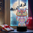 DIY Special Shaped Diamond Painting Owl LED Light Cross Stitch Embroidery L