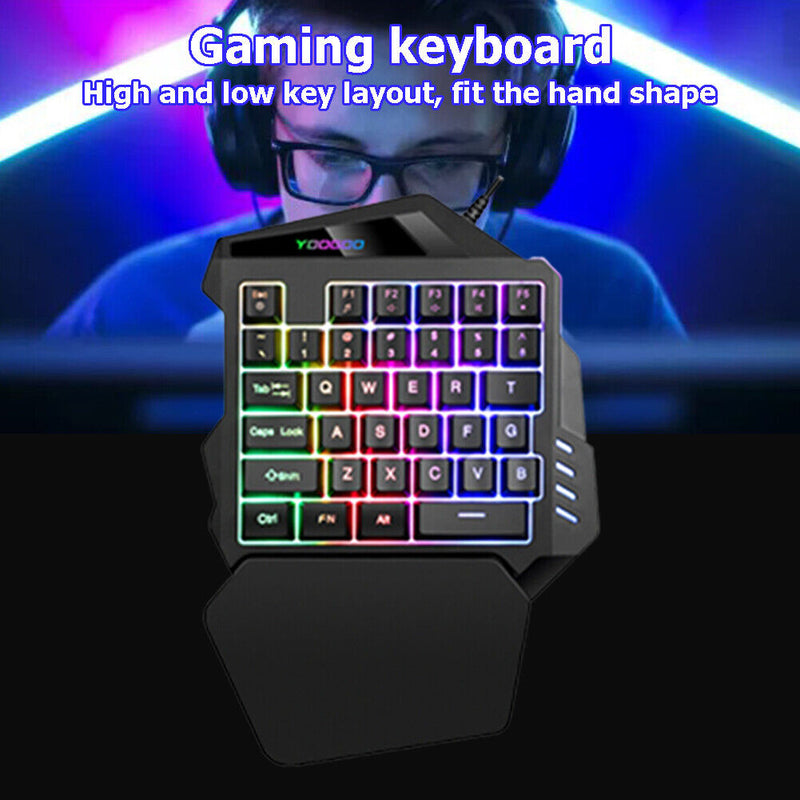 G94 One Handed Gaming Keyboard 35 Keys Membrane Keyboard for Laptop Desktop PC