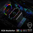 COOLMOON 12cm Wide 4 Pin Cooling Fan Rainbow Lighting Radiator for PC Chassis