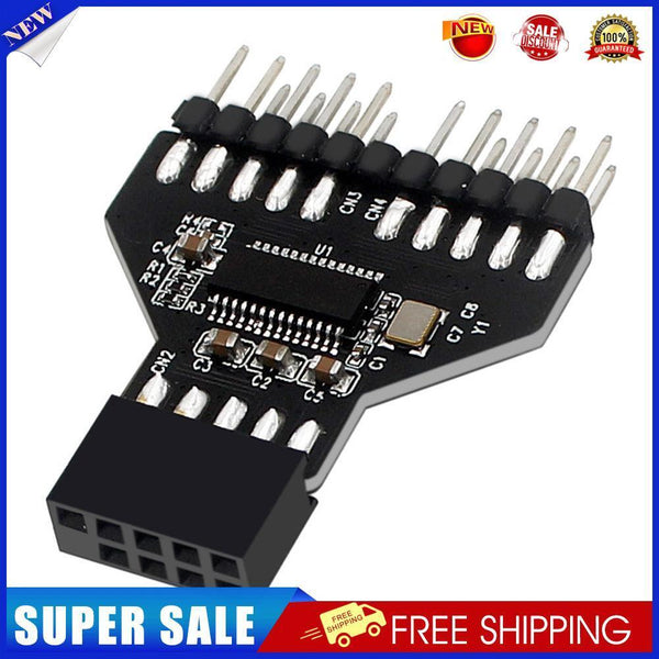 Motherboard Water-Cooled RGB Lamp Fan USB2.0 9Pin to USB3.0 19Pin Adapter