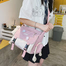 Harajuku Handbags for Women Pendant Casual Shoulder Bag Zipper Pocket for Travel