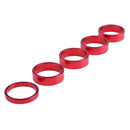 5pcs Aluminum Alloy Bicycle Headset Pad Front Riser Pad Fork Gasket(Red) Newly