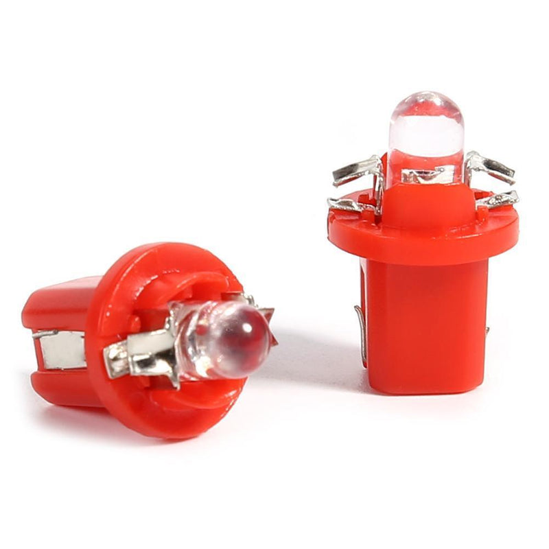 10pcs T5 B8.5D LED Car Light Auto Dashboard Instrument Light Bulbs (Red) Newly