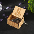 Hand Cranked Music Box Carved Wooden Manual Kid Birthday Gift Home Room Ornament