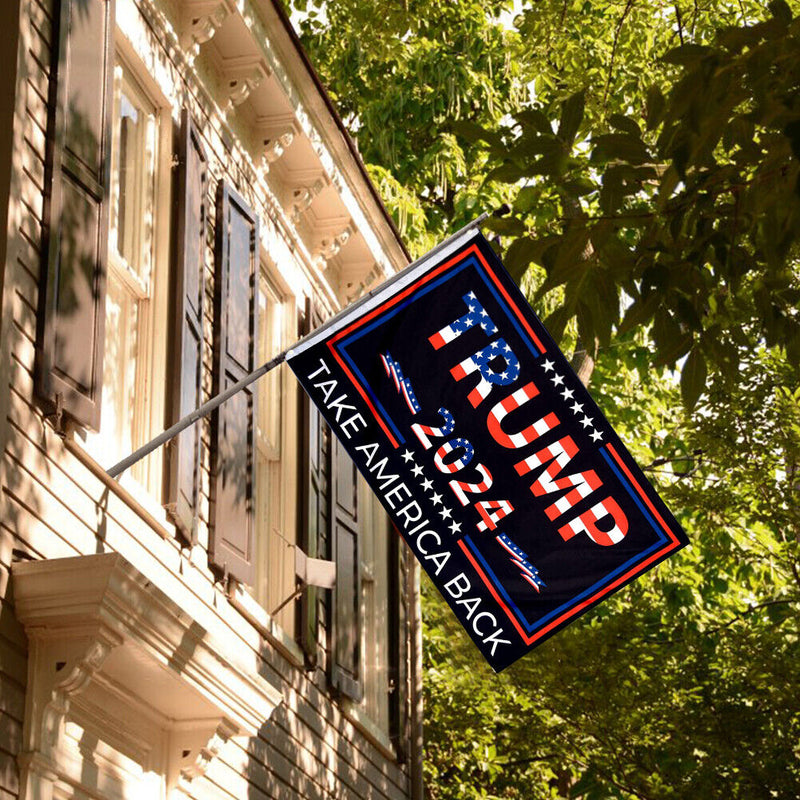 Take America Back Slogan Flag Banner 2024 Campaign Decorative Bunting Sign Decor