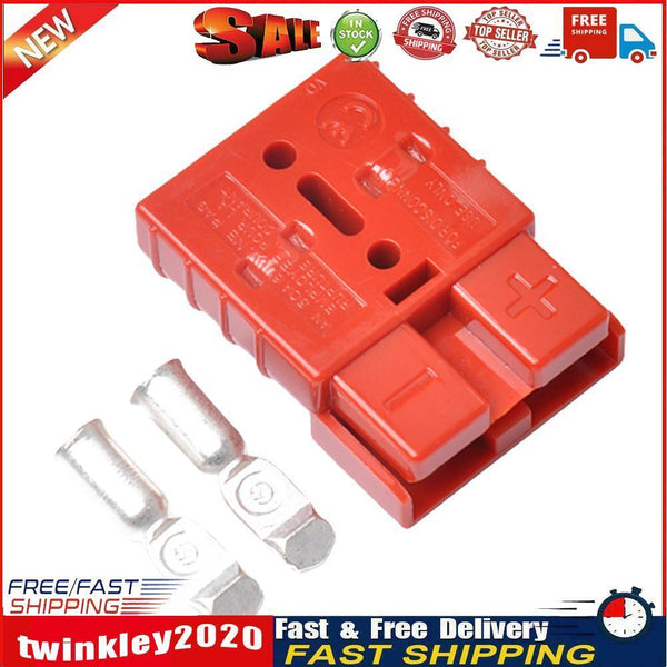 50A Battery Charging Bipolar Plug with Terminals Portable Connector (Red) Newly