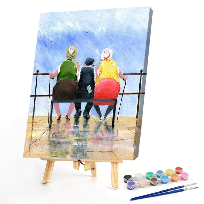 Old Ladies 40x50cm Oil Paint By Numbers Picture DIY Painting SXD216010