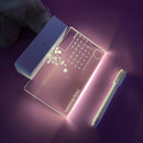Acrylic Night Light Message Writing Board Home Bedroom Table Lamp (Square) Newly