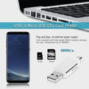 USB2.0 Micro USB OTG Card Reader for TF SD Memery Card for PC Phone (White)