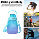 Gradient Water Bottle Portable Sports Leakproof Marker Water Kettle (B) Newly