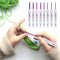 8pcs Plastic Handle Aluminium Crochet Hooks Sweater Knitting Needles Set Newly