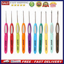 10pcs Plastic Handle Aluminum Crochet Hooks Yarn Knitting Needle Set for Sw