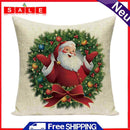 Pillowcase Santa Claus Printed Car Cushion Covers Home Decor Christmas Ornaments