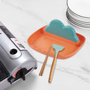 Silicone Utensil Rest with Drip Pad Cloud Rack with Pot Lid Holder (Green) Newly