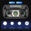 Rechargeable LED Headlamp Outdoor Waterproof Warning Head Torch USB Induction