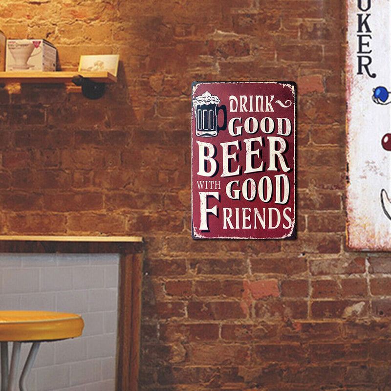 Drink Beer Retro Metal Plate Tin Sign Plaque Poster Wall Art for Club (2)