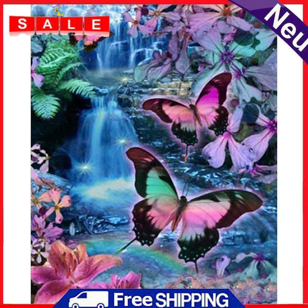 Frameless Painting By Numbers Colorful Butterfly DIY Handmade Drawing On Canvas