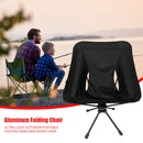 Portable Camping Chair-Outdoor Lightweight Folding Rotatable Chair (Black)