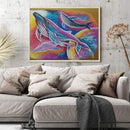 Oil Paint By Numbers Picture DIY Painting Colorful Whale Drawing on Canvas