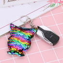 Glitter Sequins Bird Key Chain Girl Backpack Key Ring Jewelry (Multicolor)