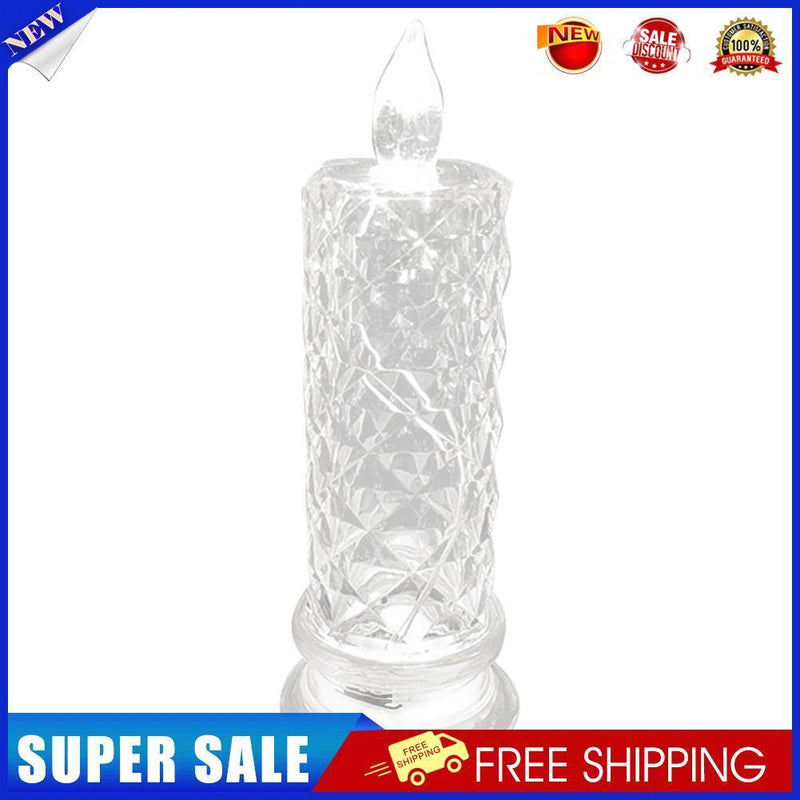 LED Electronic Candle Light Wedding Dinner Party Flameless Crystal Lamp (B)