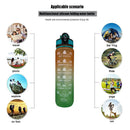 1L Sports Water Bottle with Marker Large Capacity Fitness Drink Cups (E) Newly