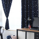 2pcs 100 X 130 cm Stars Blackout Curtain Living Room (Dark Blue)