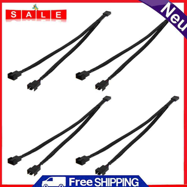 4pcs 4Pin PWM to 3/4 Dual PWM Computer Case Fan Power Sleeves Adapter Cable L3EF