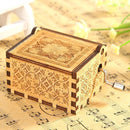 Retro Home Crafts Ornaments Wooden Hand Cranked Music Box Children Kids Gifts