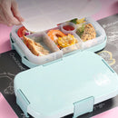 Microwave Lunch Box Food Grids Storage Container School Bento Box (Blue) Newly