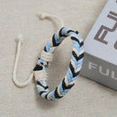 Multicolor Weave Rope Bracelet Unisex Retro Ethnic Knitting Charm Bangle Gift