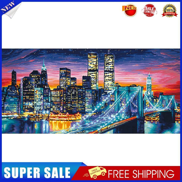 City Night Oil Paint By Numbers Kit DIY Acrylic Painting on Canvas (B1224)