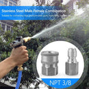 NPT 3/8 inch Quick Connect Fitting Pressure Washer Connector Adapter Set