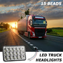 150W 4X6 inch Truck LED Headlight DRL 15000LM 6000K Square Lamp for SUV Newly