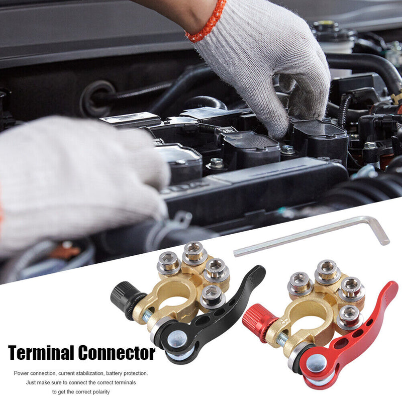 1 Pair Cable Post Clamp Shutdown Connectors Positive + Negative for Car Cars
