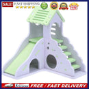 Waterproof Removable Stairs Double Layer Villa Hamster Sleeping Nest(Green)