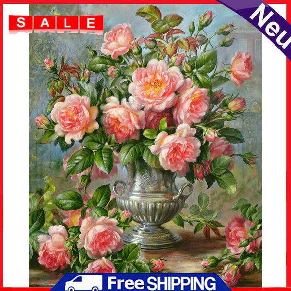 Art Painting Room Decor Full Square Drill 5D Flowers Vase DIY Mosaic Diamond Kit