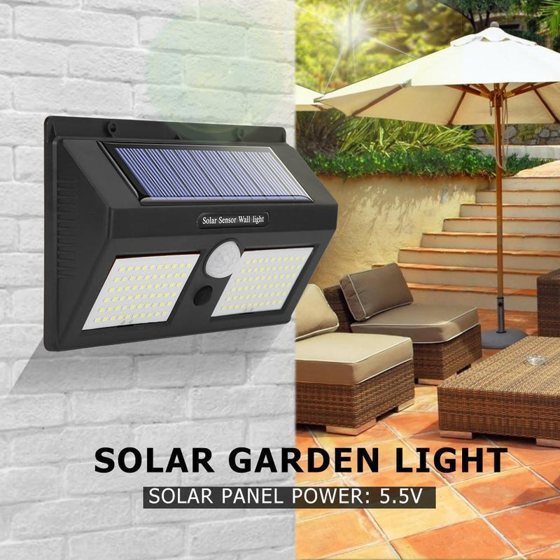 120LED Solar Two-Sided Motion Sensor Wall Lamp Outdoor Yard Security Light Newly