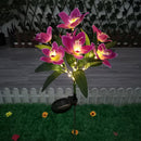 2x LED Solar Garden Orchid Light Waterproof Landscape Fence Decor (Purple) Newly