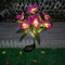2x LED Solar Garden Orchid Light Waterproof Landscape Fence Decor (Purple) Newly